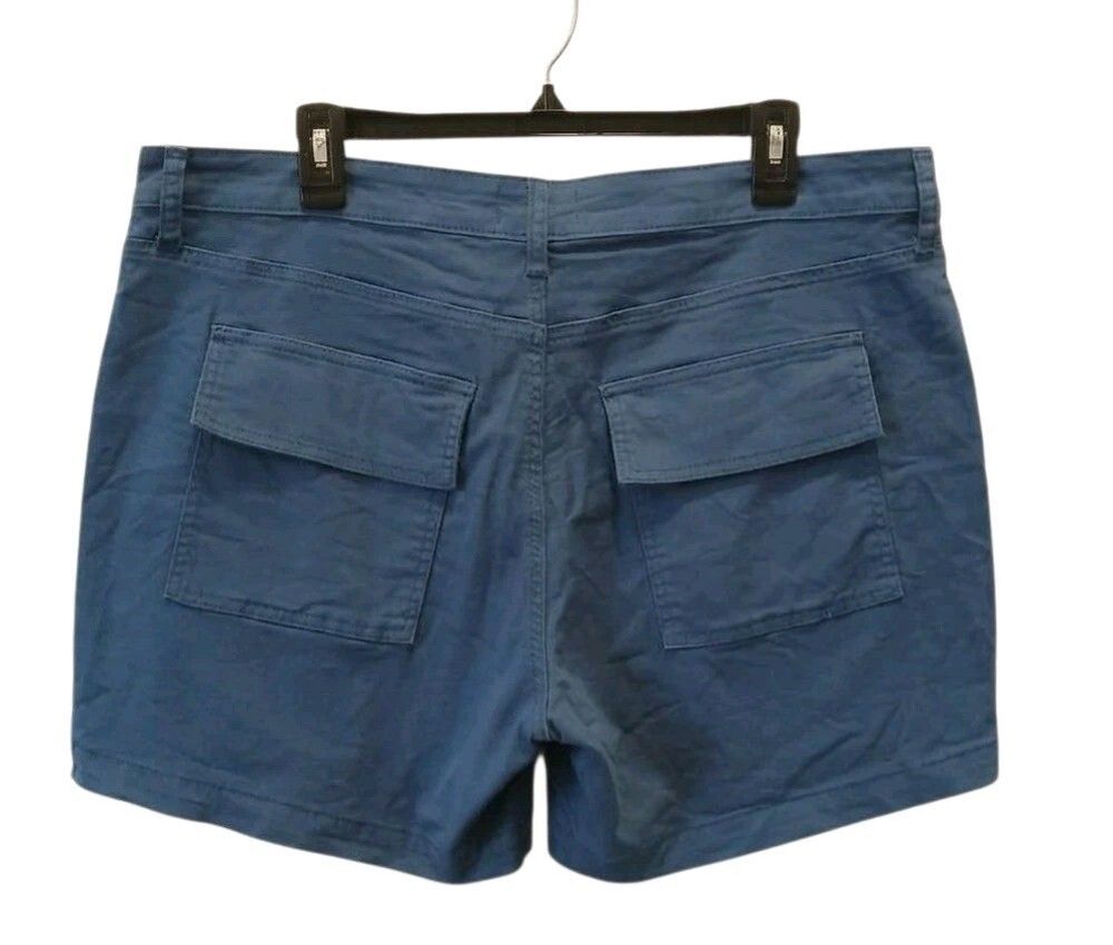 KUT from the Kloth Women's Sz 16 Blue Cargo Shorts Utility Hiking Casual Comfort - Picture 2 of 8